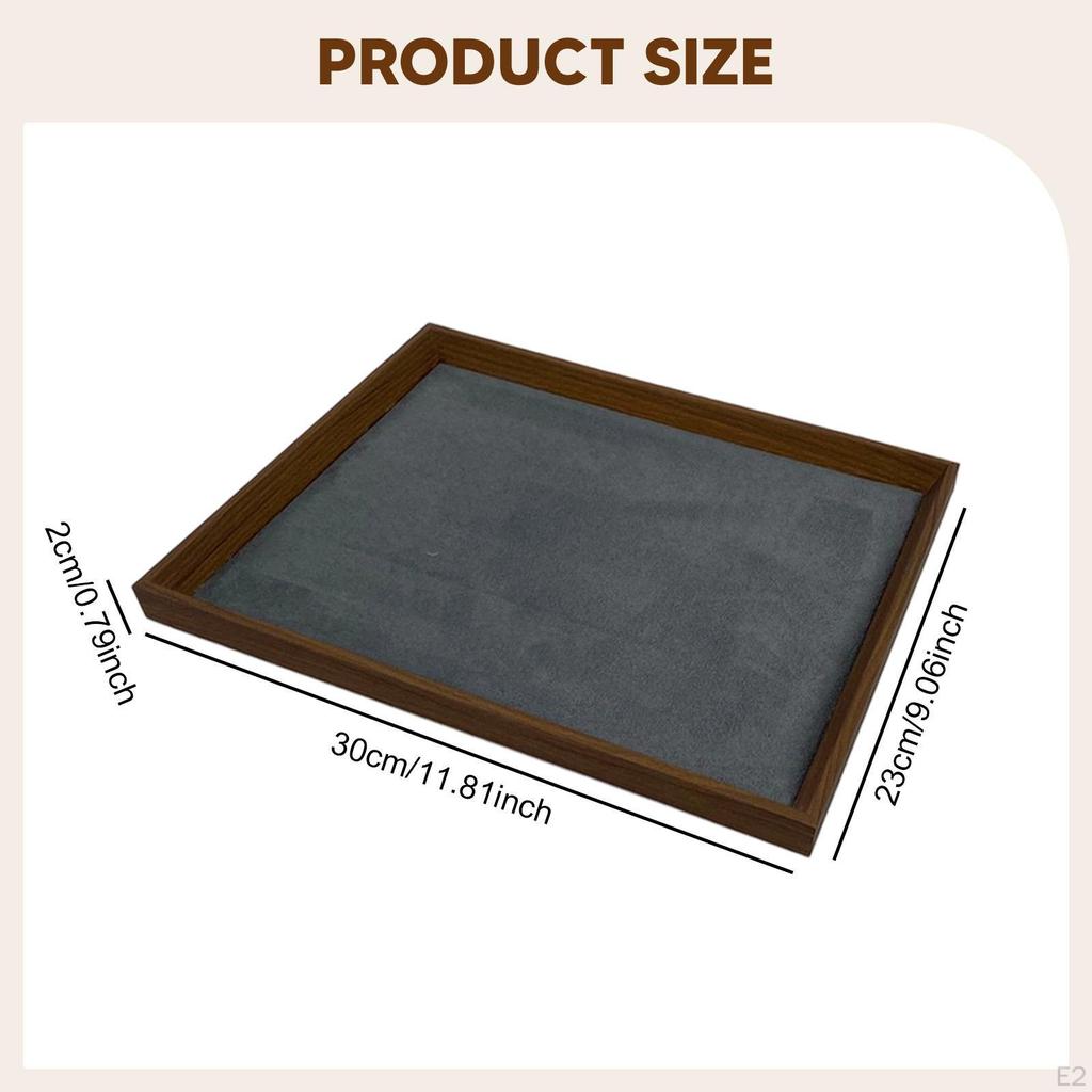 Jewelry Display Tray Bracelet Necklace Holder Wooden Trinket Dish Storage for NightStand Shop