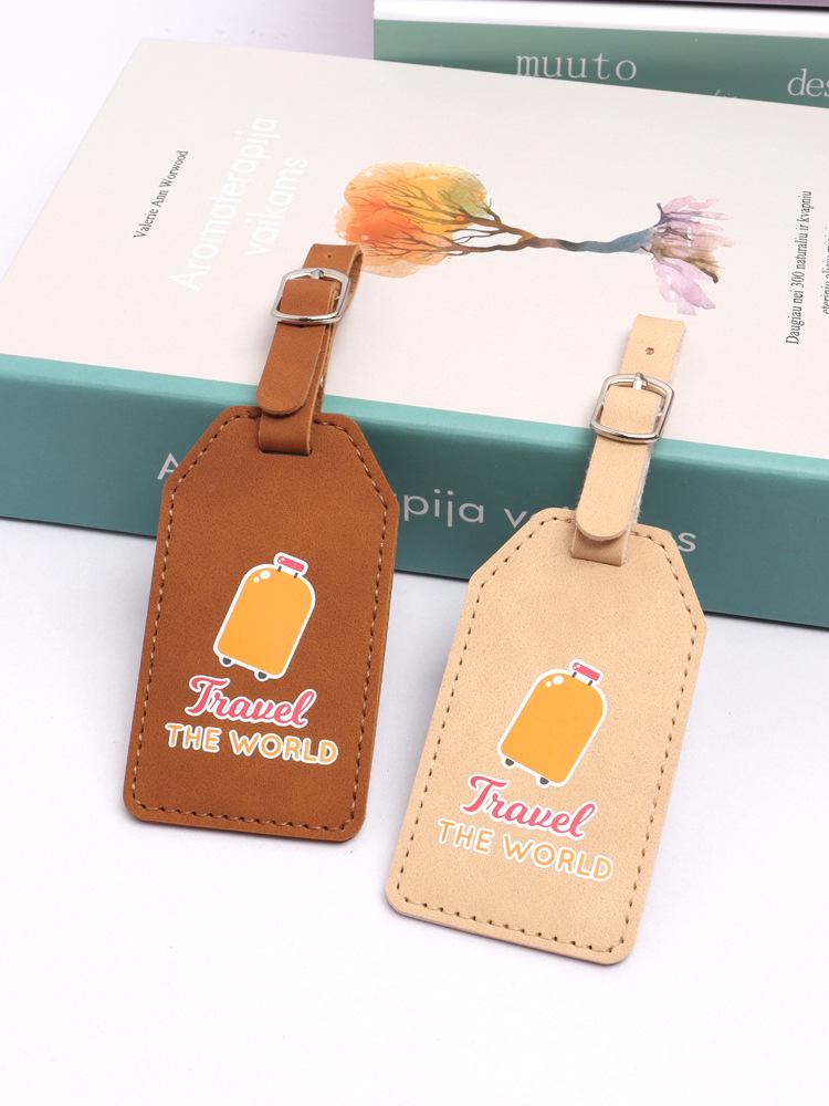 PU Leather Luggage Tag Holder for Suitcases and Backpacks
