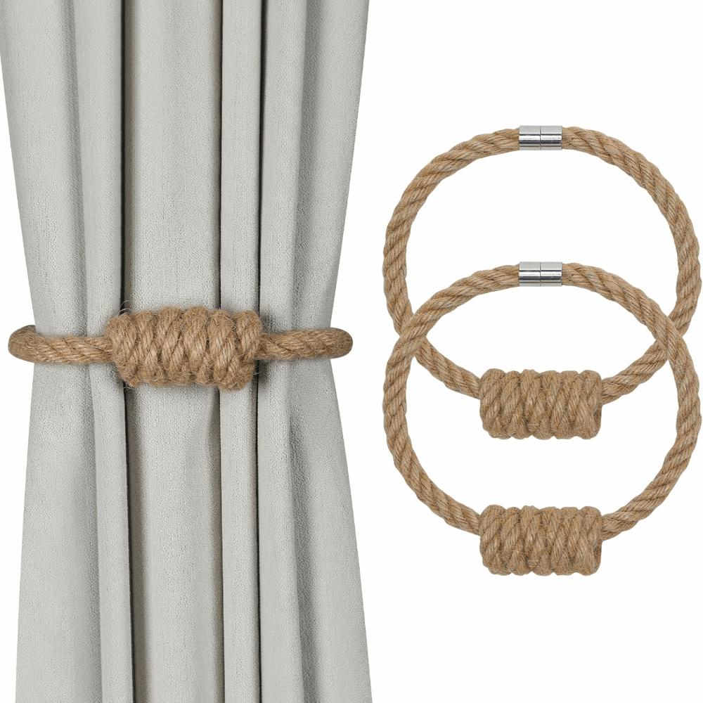 2 Pack Creative Magnetic Curtain Tiebacks Rope Knot Curtain Tiebacks Curtain Holdbacks  Home Decor