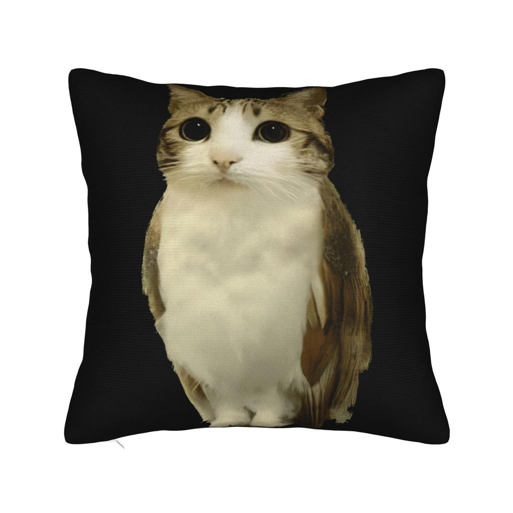 Meowl Cat Funny Owl Meme Pillow Case Kawaii Pillow Cover Soft Pillowcases For Sofa Car Home Decor