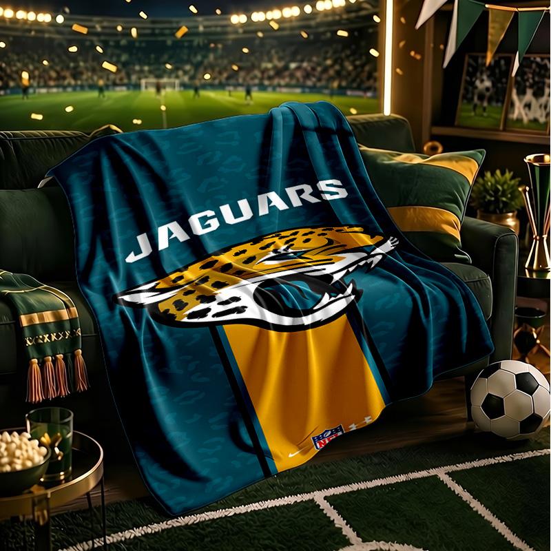 Jaguars Team Spirit Blanket Lightweight Flannel Bedding Blanket Perfect for Travel, Camping, Living Rooms, Offices, Sofas, Fan Christmas Gift