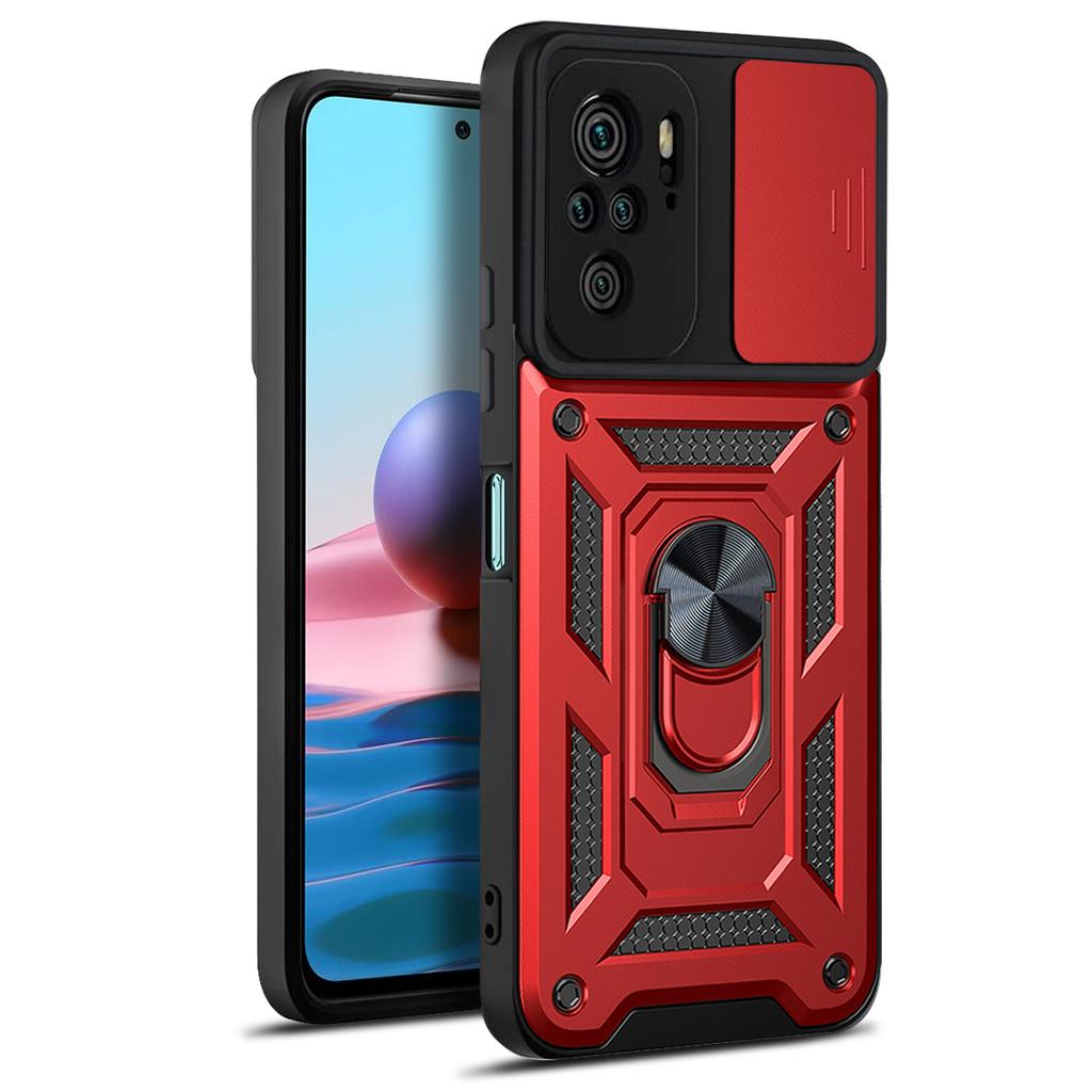 For Xiaomi Redmi Note 10 4G Case Redmi Note 10s 4G Cover Magnetic Ring Holder Armor Phone Case Slide Camera Protect Back Cover