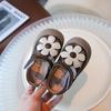 Pu-Leder-Baby-Mädchen-Sandalen Rutschfeste weiche Sohle Kinder-Strandschuhe Oxhide-Blume Kleine Schüler Kinder Casual Sandalen