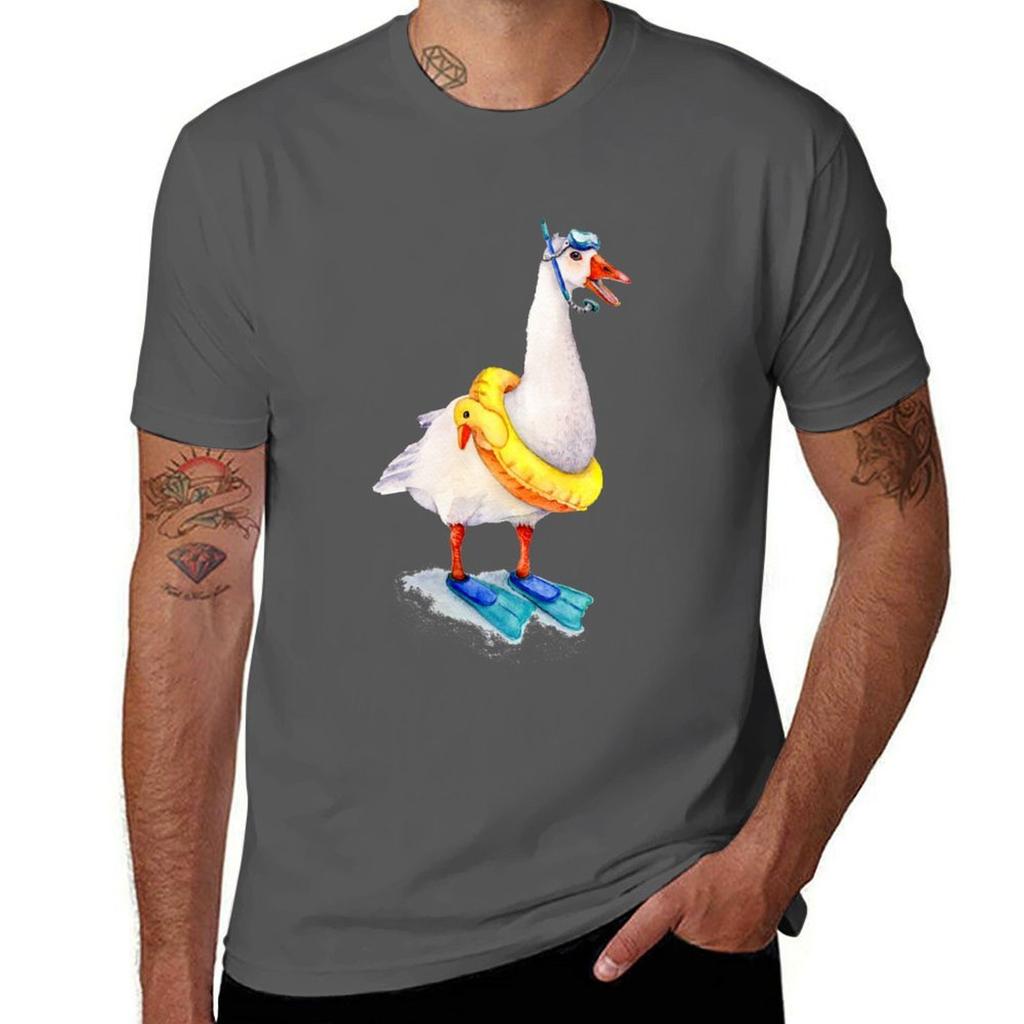 Snorkeling Goose TShirt Casual Lightweight Short Sleeve Top