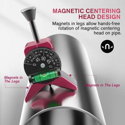 Vysoce přesný středička trubek Magnetické připojení Vodováha Středicí děrovač trubek Multifunkční úhloměr