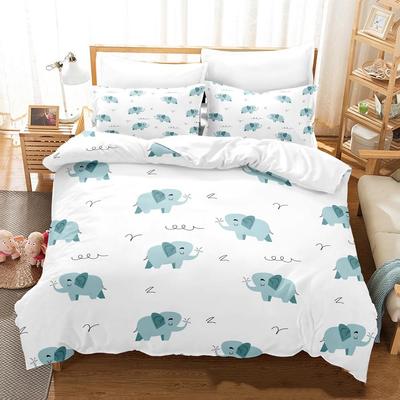 Cute Little Elephant Bedding Sets For Boy Animal Duvet Cover Set Twin Single,Double Comforter Cover,bed Cover 135 For Teen Girs