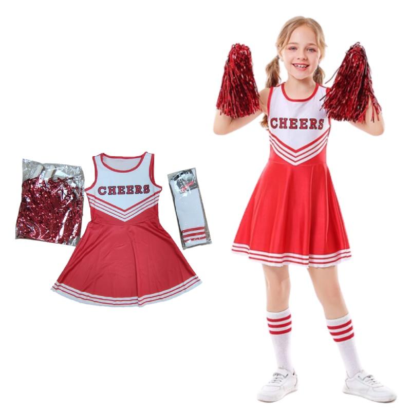 Lala Cheerleader Kleider Set Mit Blumen Socken Damen Fußball Baby Kostüm Tanzkleidung