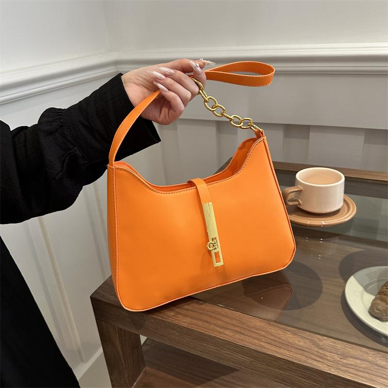 Retro Commuter Texture Simple Small Bag Women'S Underarm Bag Spring Versatile Underarm Small Square Bag