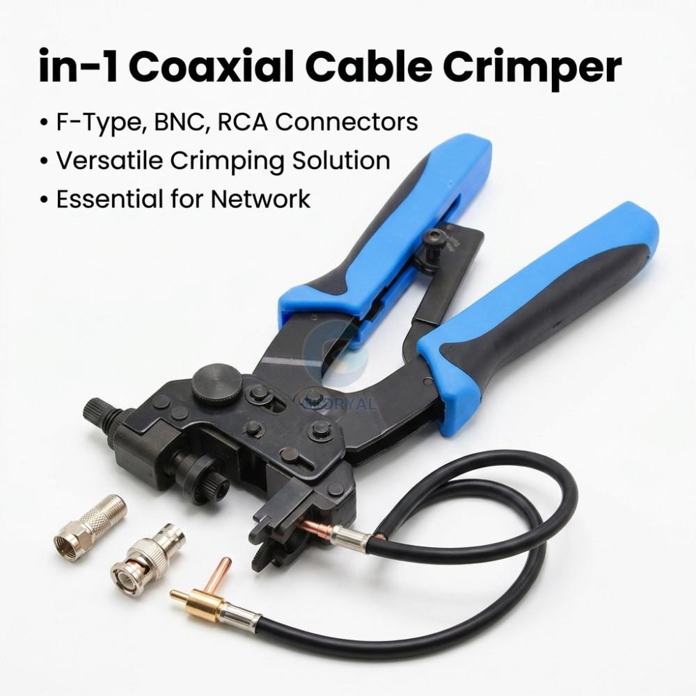 TL-H510B 0,5-6MM2 PROFESSIONELLES KOMPRESSIONS-CRIMPWERKZEUG Zum Crimpen von F, BNC, RCA, RG 59, RG 6 F-Typ-Kabelzangen