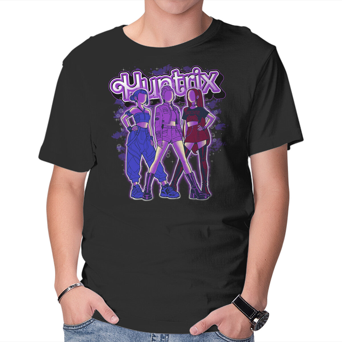 Unisex Crew Neck T-Shirt Midnight Demon Hunter Graphic Short Sleeve Casual Tee XXXXL