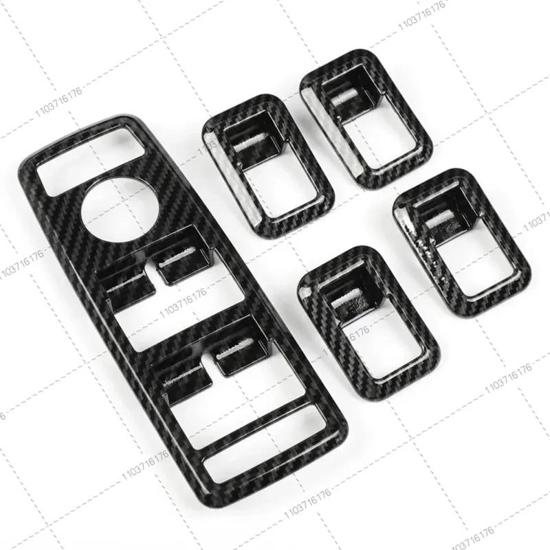 5Pcs Carbon Fiber Car Window Lift Button Frame Stickers For Mercedes Benz A B C E GLE GLA CLA GLK Class W176 W204 W212 W166 W218