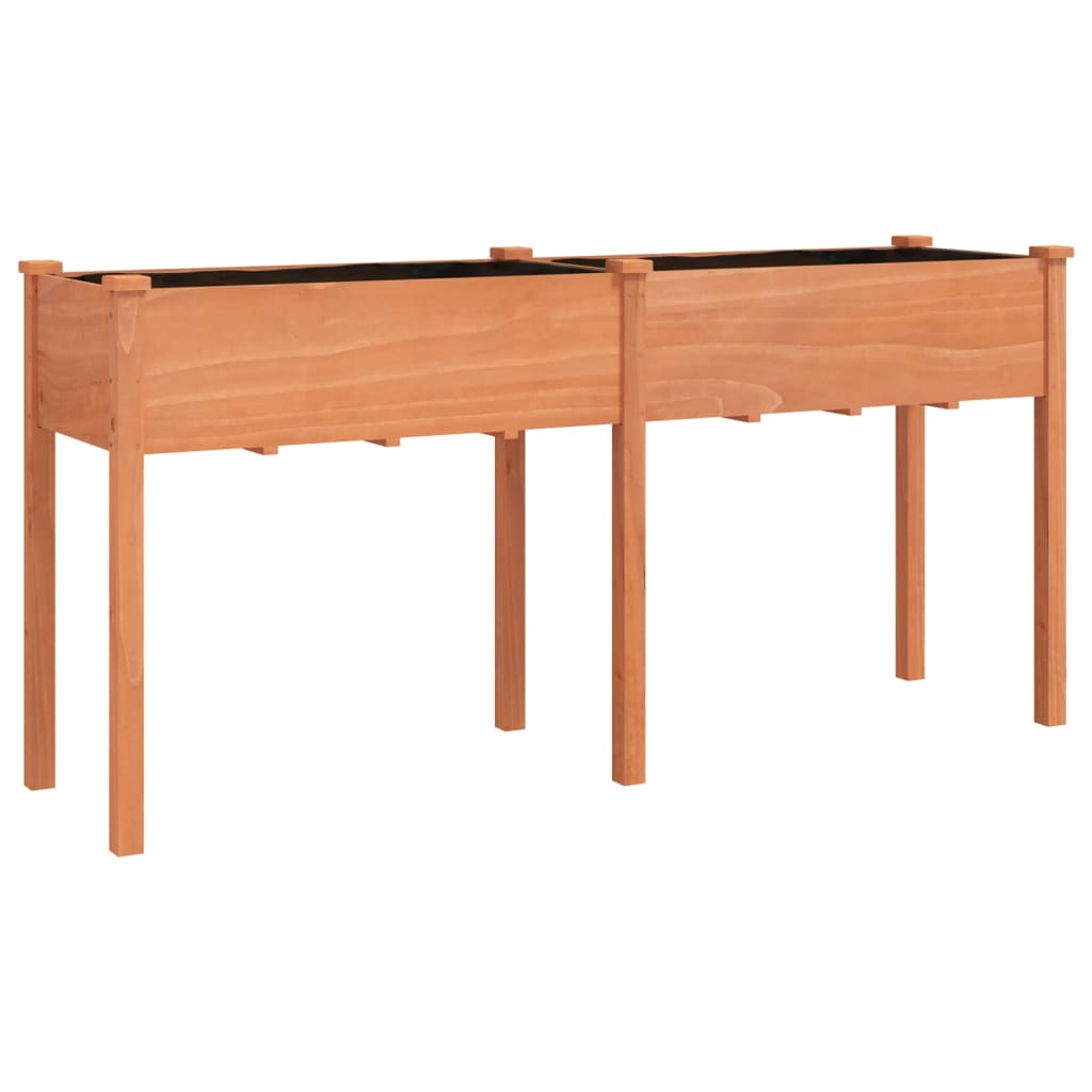 Vidaxl Kwietnik Z Wyściółką, Brązowy, 161X45X76 Cm, Drewno Jodłowe