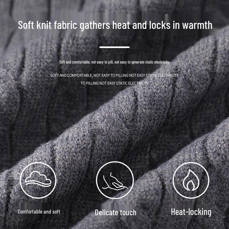 Baleno Men's Warm Half-Zip Stand Collar Knit Sweater