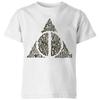 Harry Potter Deathly Hallows Text Kids' T-Shirt - White - 3-4 Years