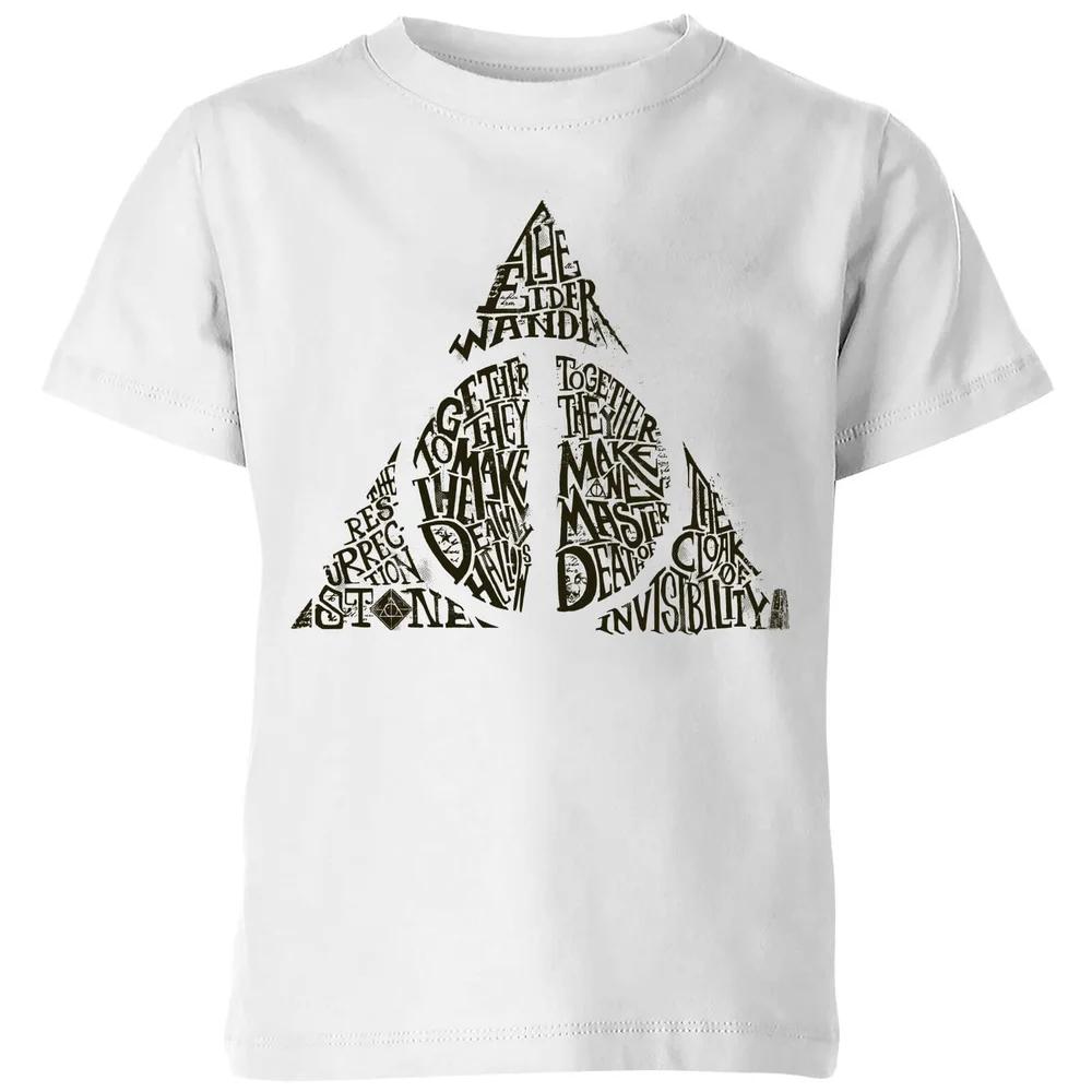 

Harry Potter Deathly Hallows Text Kids T-Shirt - White - 3-4 Years 100