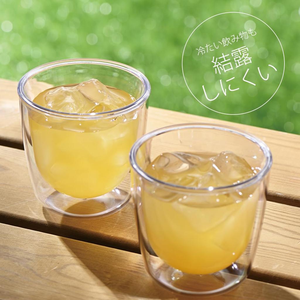 Akebono Sangyo Unbreakable Double-Walled Glass, Wide, 200ml, TW-3780