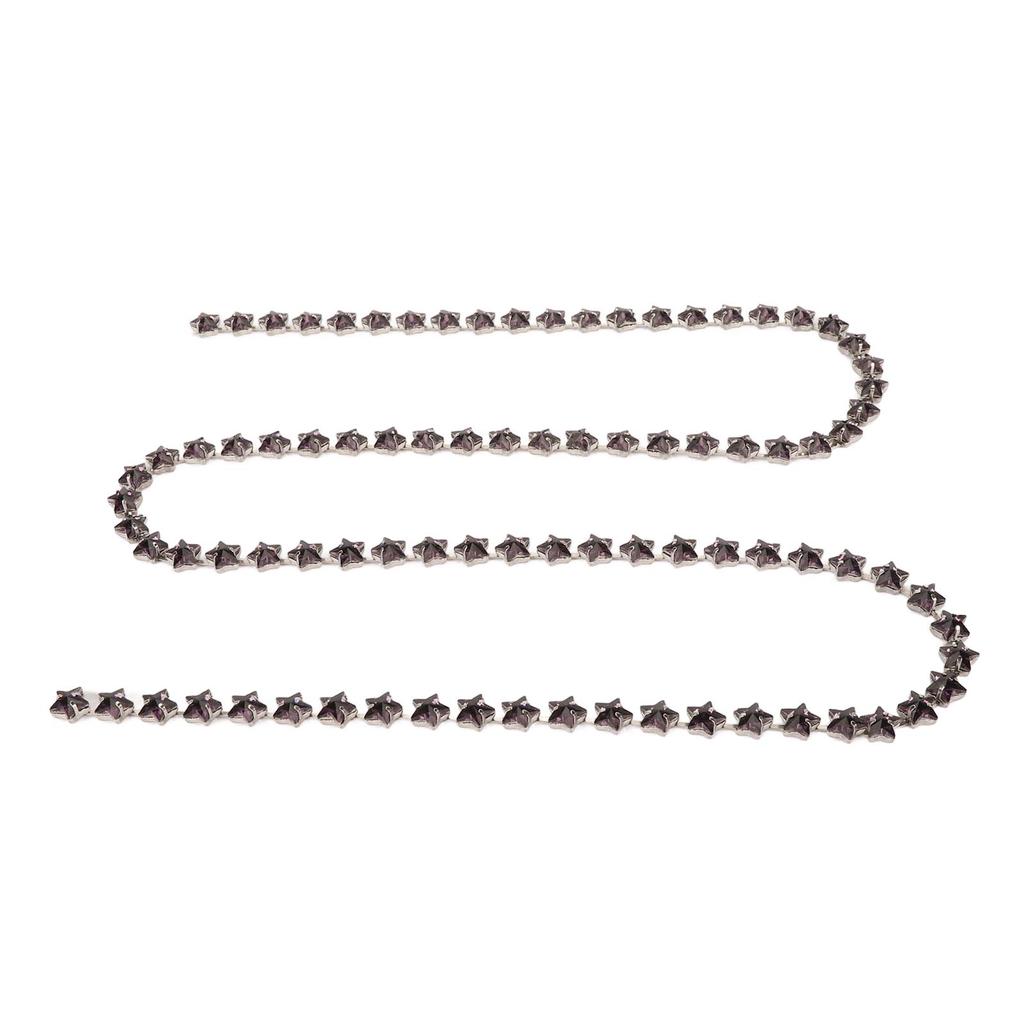3.28ft Star Rhinestone Trim Chain 0.4in Width   Cuttable Colorfast Sew On Iron Rhinestone Claw Chain for Decoration Sewing