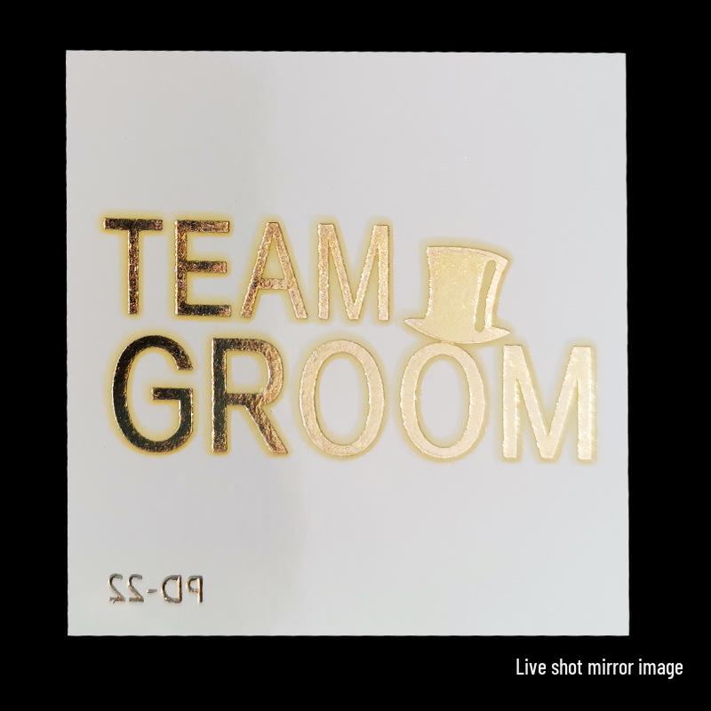 Team Bride Bachelorette Party Gold Foil Tattoo Stickers for Face or Body