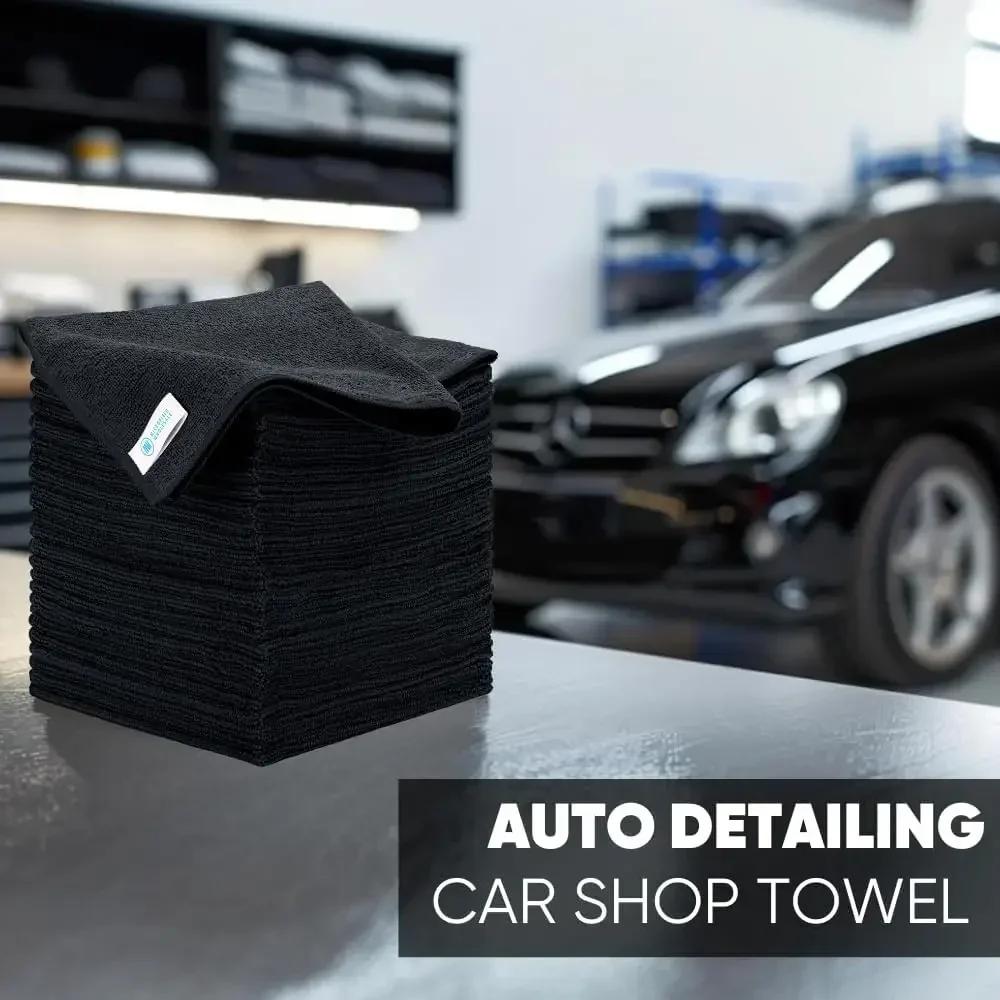 Black Ultrafine Fiber Cloths Household Rag Car Clean Polyester Cotton Quick Drying Duster Kitchen Towel Dish Cloth Scouring Pad