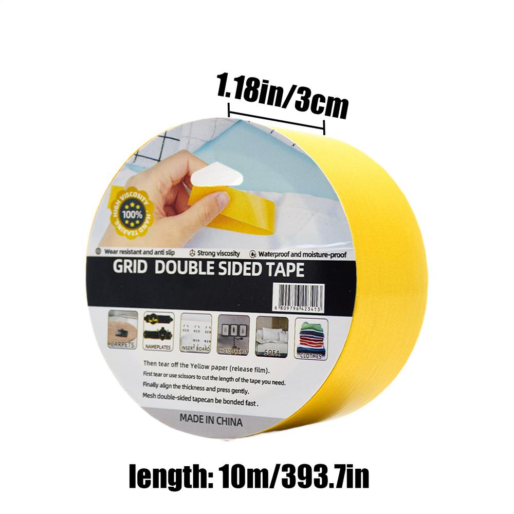 

Double Sided Tape Clear Removable Heavy Duty Tape Roll Scrapbook Stickers with Fiberglass Mesh Woodworking Supplies Crafts