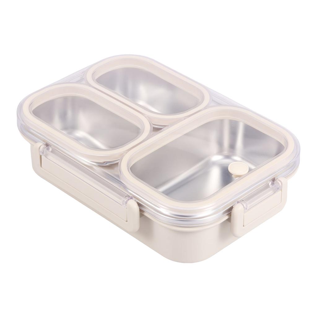 Portable Lunch Box Stainless Steel 3 Compartment Lunch Box Office Worker Students Sealed Bento Microwae Heating Food Container