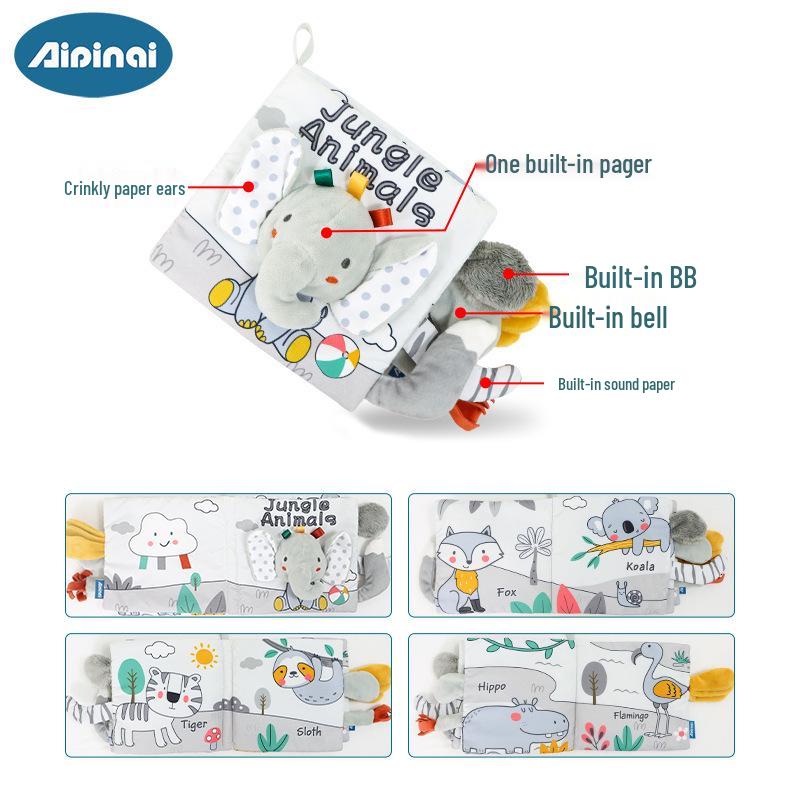 Aipinqi Baby Black & White Visual Cloth Book – Tear-Resistant Pop-Up Cognitive Toy for Early Education