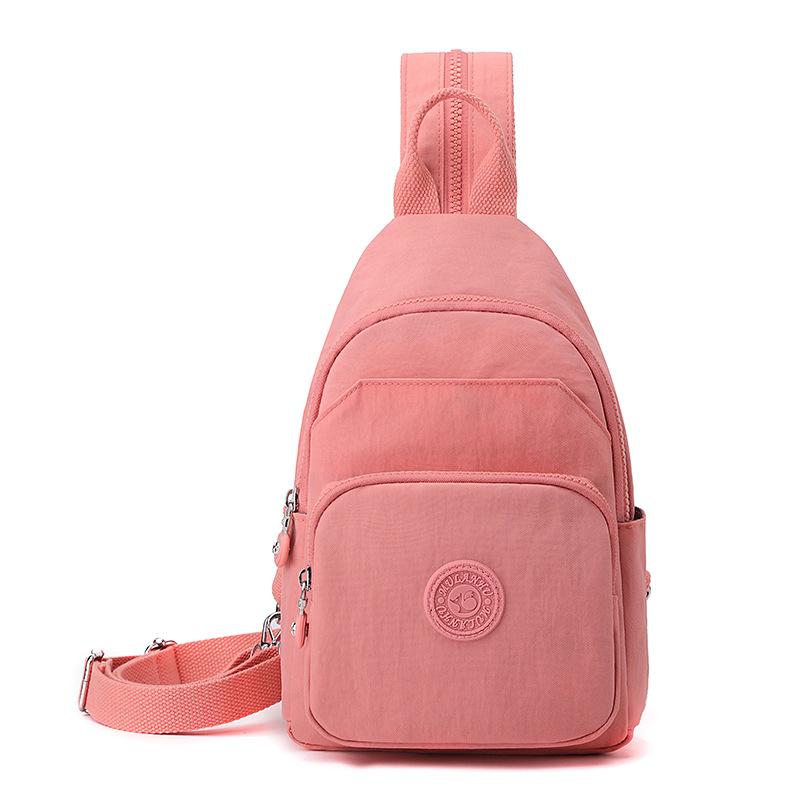 

Женская большая вместительная нагрудная сумка, легкий водоотталкивающий нейлоновый дорожный рюкзак розовый