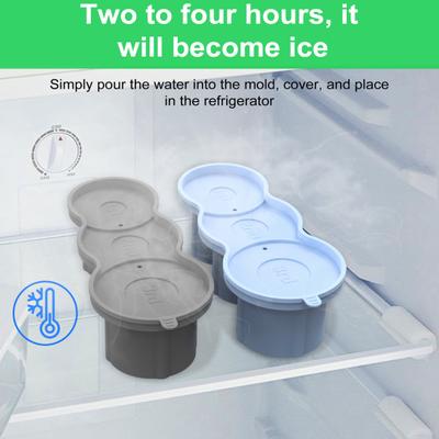Silicone Ice Mold Cylinder Ice Cube Tray for 20-40oz Tumbler Cup with Lid Hollow Shape