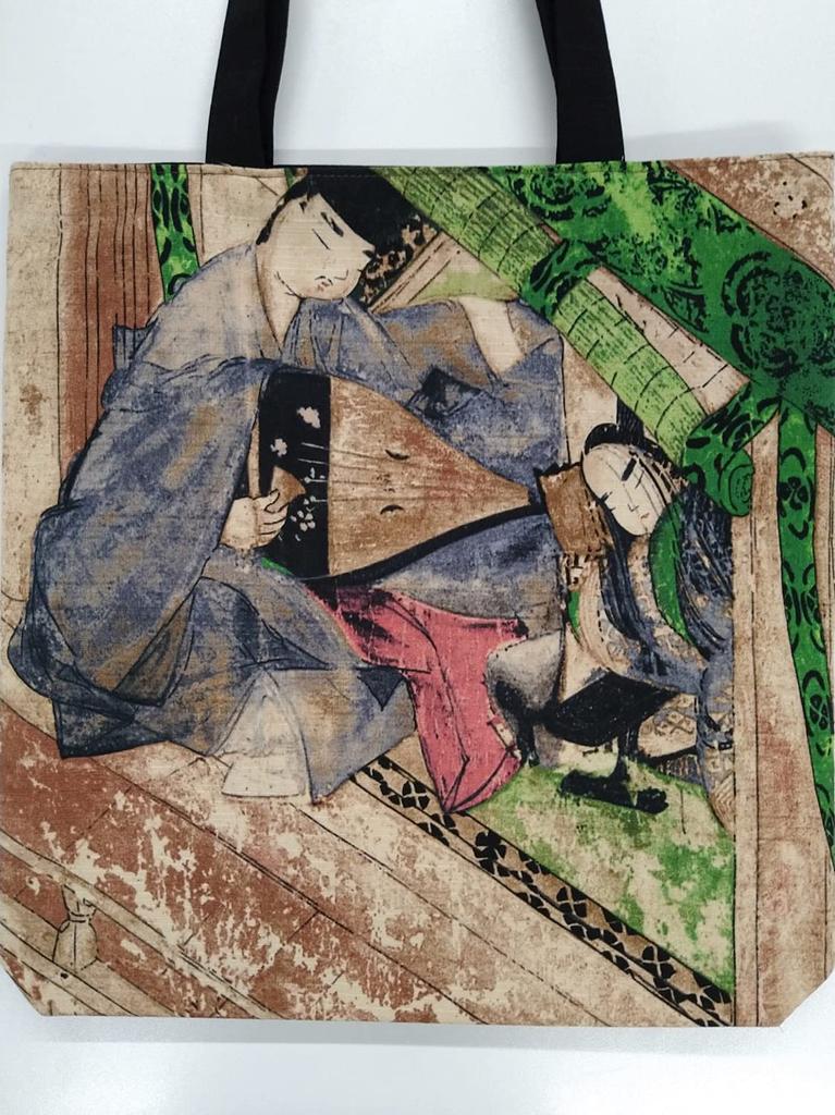 Maruzen Japanese Tote Bag, 34x34x5.5cm, The Tale of Genji