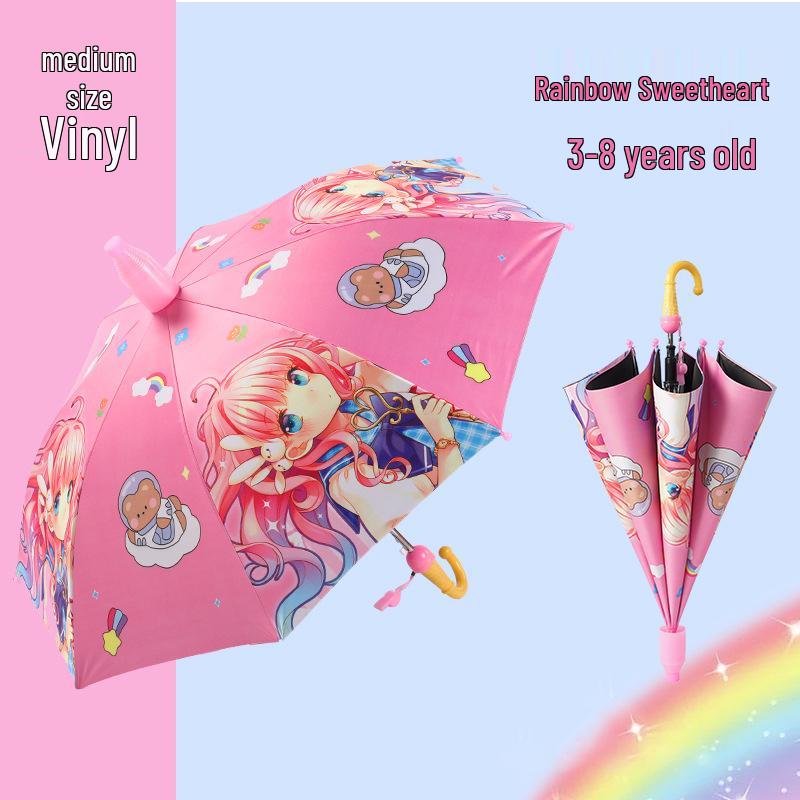 Automatic Dual-Use Kids' Umbrellas - Princess Design for School and Kindergarten