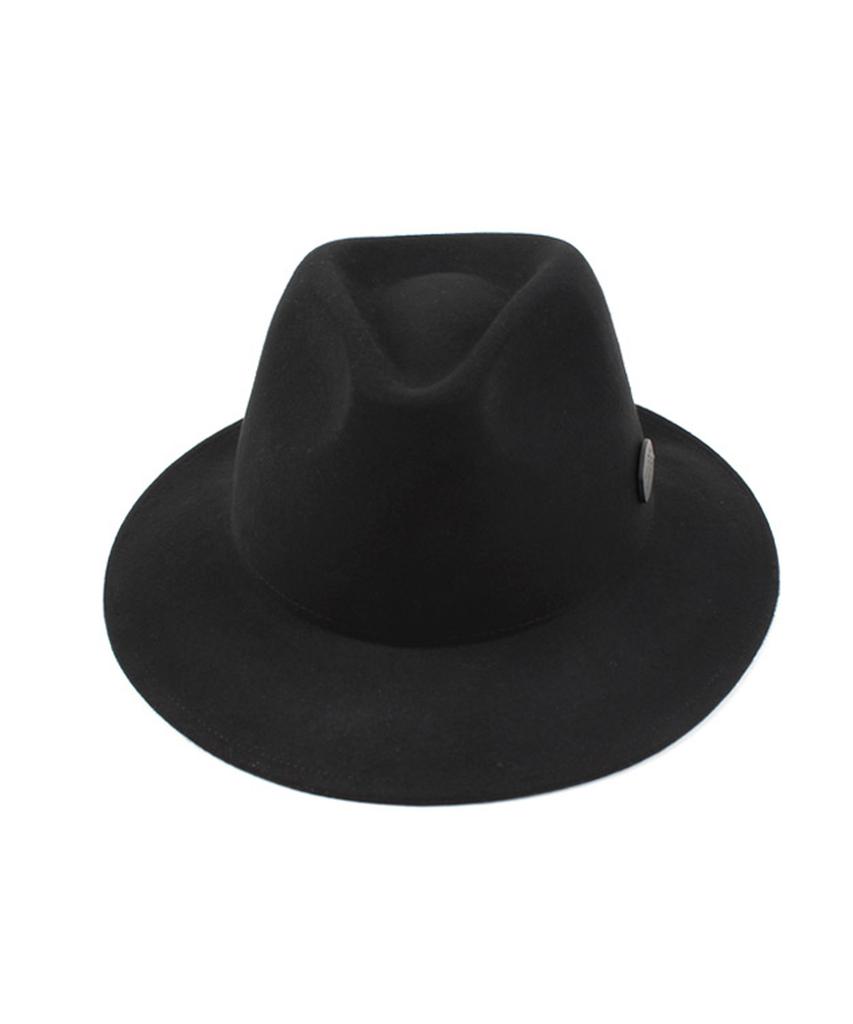 Yunibeosyeolkemiseuteuli Black Metal Short Wool Fedora Bk Metal Short Fedora
