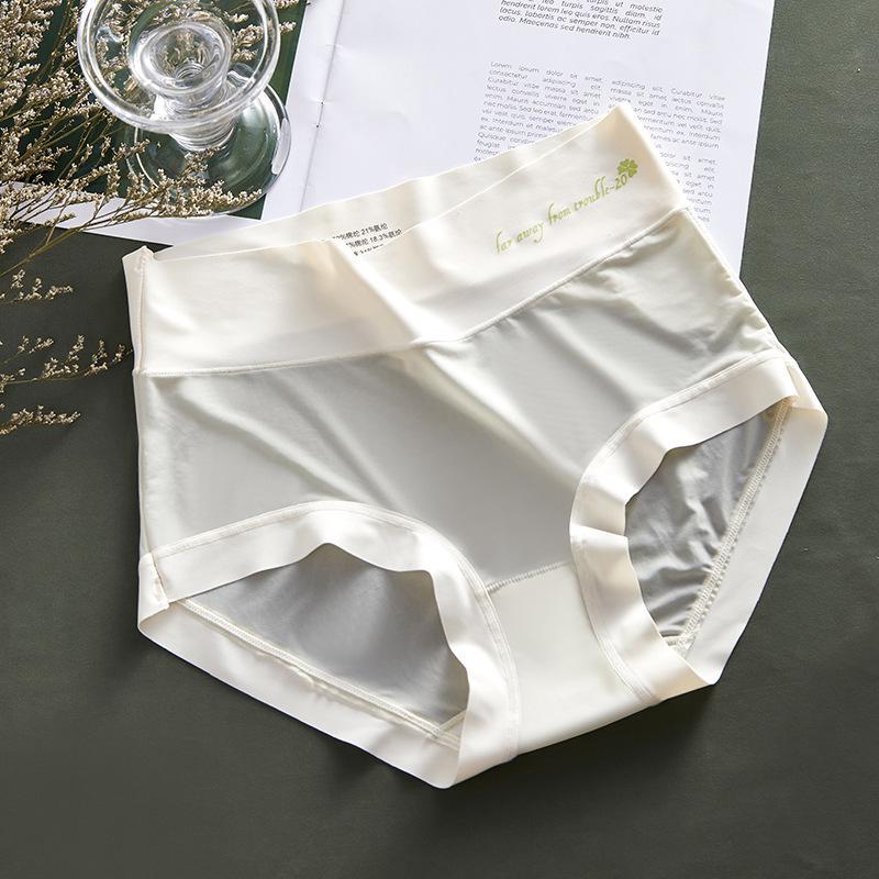 High-Waisted Nude Feel Quick-Dry Ice Silk Tummy Control Panties – Breathable Hip-Lifting Cotton Crotch Triangle Design for Women.