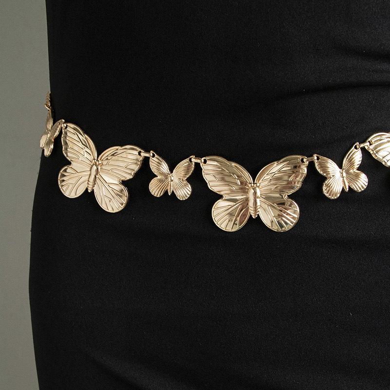 High-end Sweet Girl Big Butterfly Hollow Fashion Clothing Waist Chain Metal Sweet Cool Women's Waist Chain