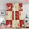 2pcs 2D Flat Printing Christmas Classic Hot Curtains Christmas Reindeer Snowflakes Tree_a Digital Printed Polyester Drapes