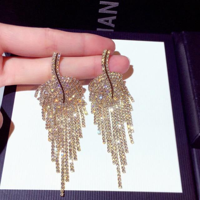 Tassel Earrings Female Summer Light Luxurious Earrings Distinctive Sense Statement Exaggerated Atmosphere Earrings New Arrival TrendLuxury Jewelry золотой