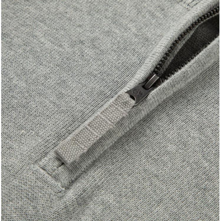 Timberland Felpa da uomo a maniche lunghe casual da esterno a collo alto tinta unita grigia A5SEM-052