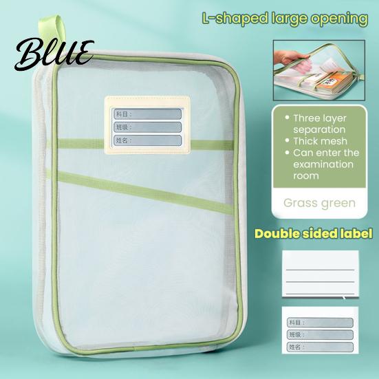 Organizzatore Documenti Leggero Busta con Zip in Rete Borsa per Documenti Formato A4 Letter 3 Scomparti Trasparente