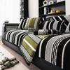 Chenille Sofa Cover, Non-Slip Sofa Protector, Striped Couch Cover for Double Sofa, Universal Fit, Four Seasons