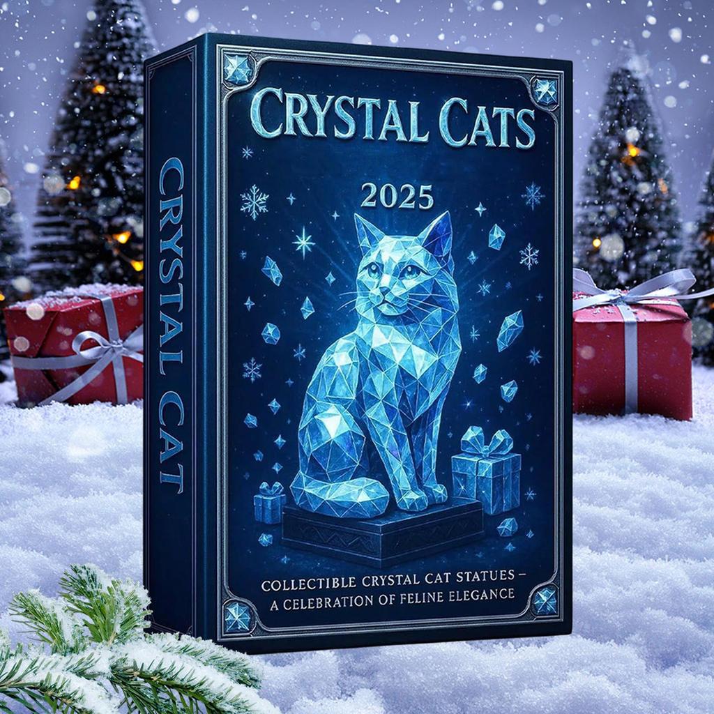 2D Acrylic Cat Collectible Figurine Christmas Countdown 24 Days Xmas Holiday Countdown Cat Advent Calendar Xmas Gifts