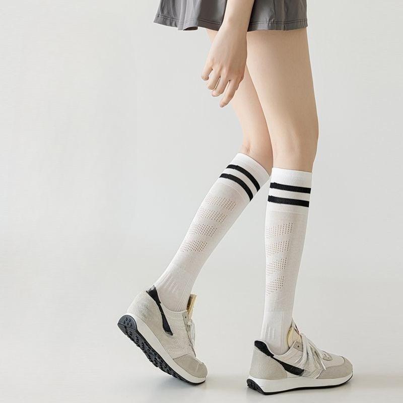 Sports Long Compression Socks, Tennis Socks, Women's Micro-pressure Massage Sole Calf Socks, Summer Thin Fitness Running Socks