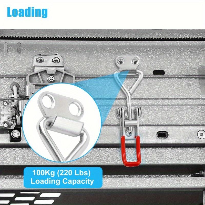 4pcs Stainless Steel Toggle Clamps, Adjustable Quick Release Latch, Door Bolt Locking Clip for Secure Fixing Case, Heavy Duty Catch Adjustable