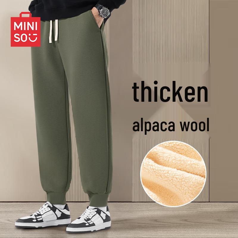 

MINISO Мужские зимние брюки-джоггеры из флиса альпаки L