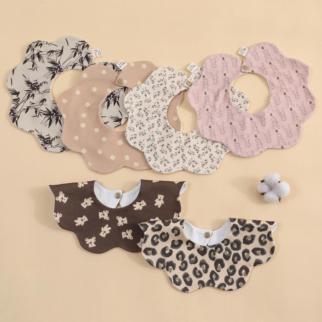 Newborn Anti-Spit Soft Petal Bib - Rotating Design
