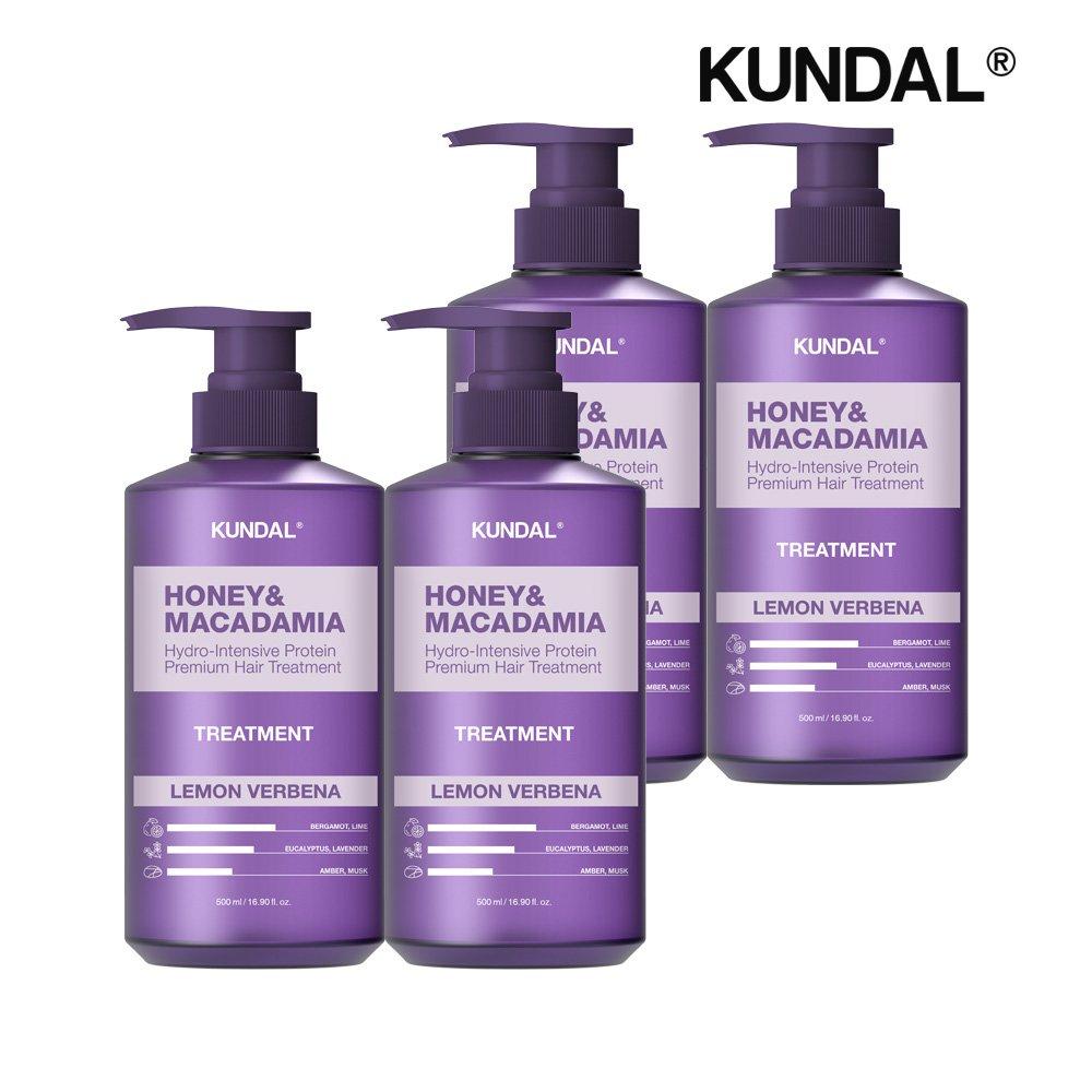KUNDAL Honey & Macadamia Protein Treatment Lemon Verbena 500ml x4