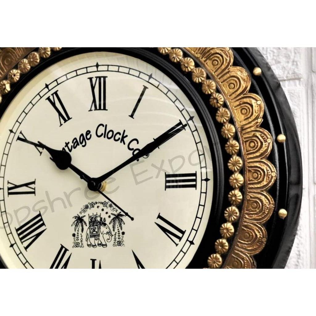 Pine Wood MDF Abstract Wall Analog Clock (Black, Clock Size : 12 X12 Inch , Dial Size : 8 Inch)