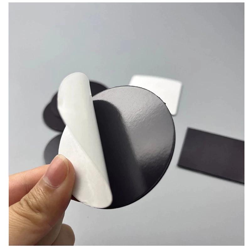 Self Adhesive Rubber Magnets 30/60 PCS Square Round Strong Magnetic for Business Card Making Exhibition Display Use