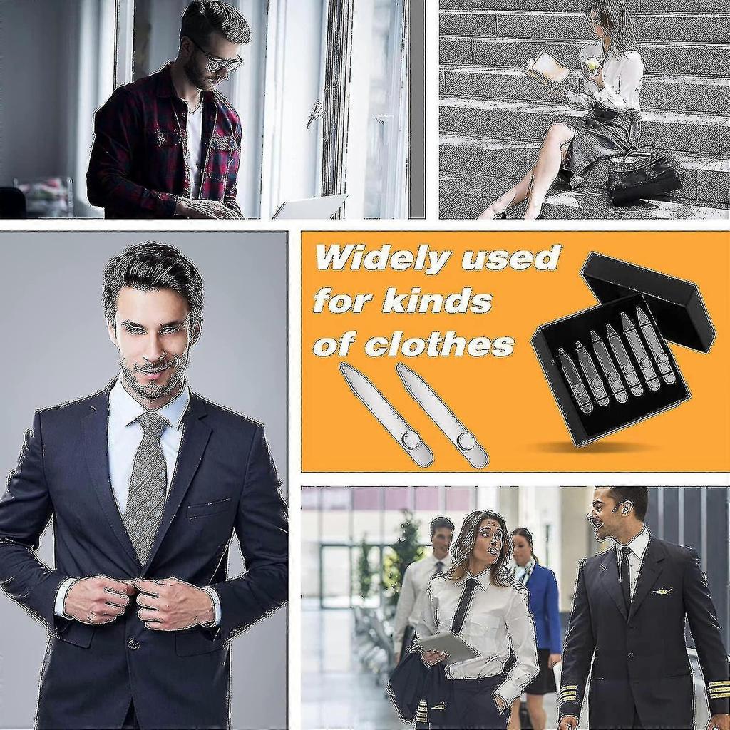 3 Pairs Of Stainless Steel Collar Reinforcement, Collar Stay Shirt Collar