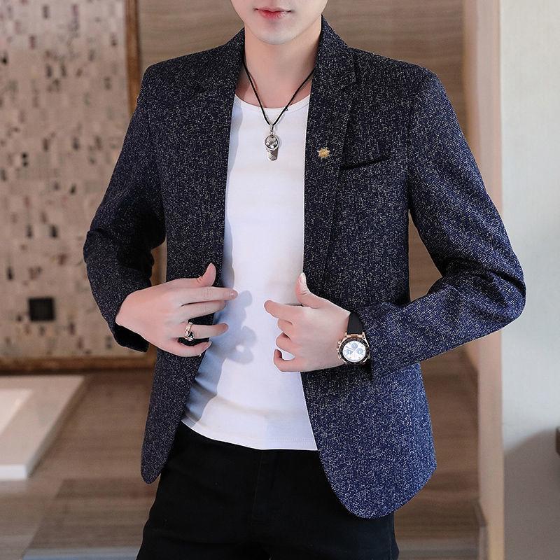 

Men s Slim Fit British Style Jacket - Versatile Spring & Autumn Casual Blazer 2XL under 72.5 kg