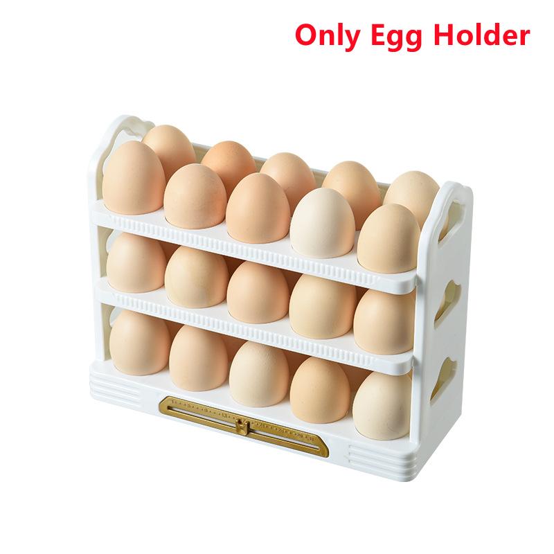3-stufiger Eierhalter Eierablagebehälter mit Griff Kühlschrank Eier Organizer für Vorratskammer Arbeitsplatte Schrank Frischhaltefach Kühlschrankregal