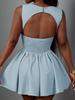 2026 European & American Slimming Sleeveless Square Neck Puffy Dress - Spicy Girl Style Fashion